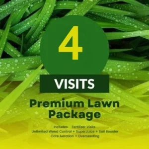 Premium Green Lawn Package. 4 Visits. Weed control, Fertilizer, Overseed, Soil booster, Liquid Aeration, Fall Fertilizer Calgary, Airdrie, Cochrane, Harmony - Grass Gators