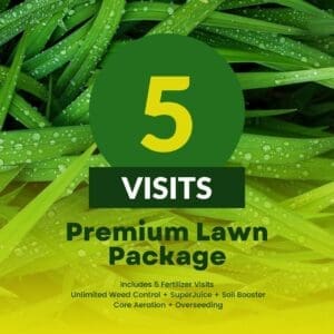 Premium Lawn Calgary Package Green 5 Visits. Weed Control, Fertilizer, Overseed, Soil booster, Aeration, Fall Fertilizer Calgary, Airdrie, Cochrane, Harmony - Grass Gators Green Drop Yard Dawgs Weedman Nutri-lawn